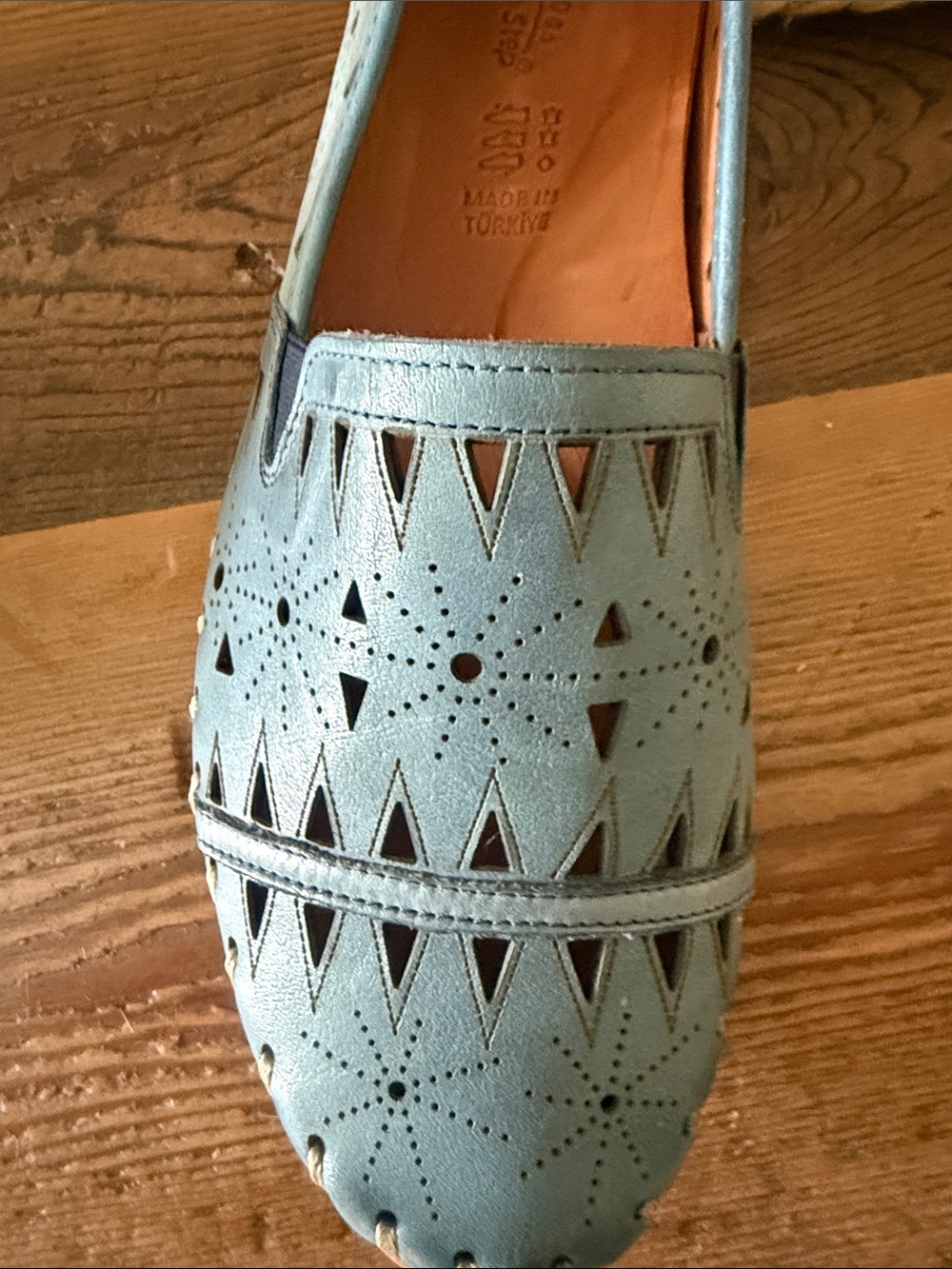 Spring Step Blue Laser-Cut Slip-On Flats - Picture 3 of 4